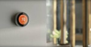 Nest Learning Thermostat optimizing home temperature with smart home devices